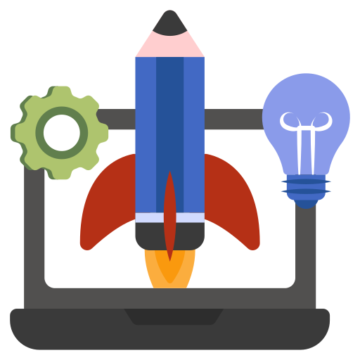 Rocket launching from computer screen